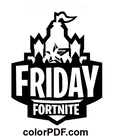Freitag Fortnite Logo bedruckbar Malvorlage
