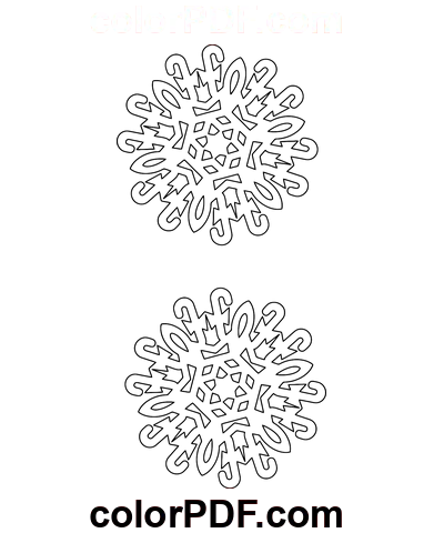 Zwei halbe Seite Zuckerstange Muster Schneeflocke Malvorlage