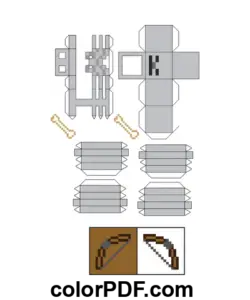 Skelett Minecraft Papierherstellung Malvorlage