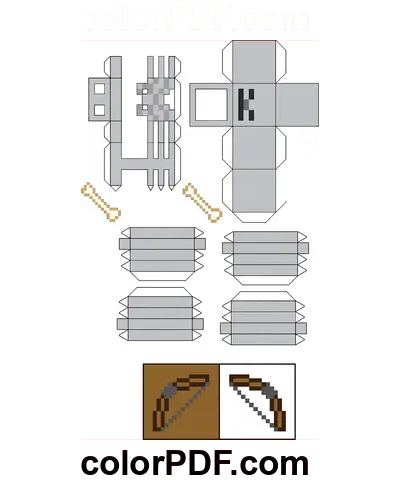 Skelett Minecraft Papierherstellung Malvorlage