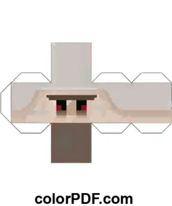 Golem Minecraft Würfel Papierhandwerk Malvorlage