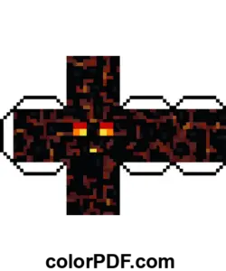 Lava Boy Minecraft Würfel Papierhandwerk Malvorlage