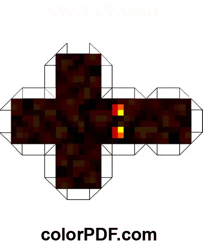 Lava Creeper Minecraft Würfel Papierhandwerk Malvorlage