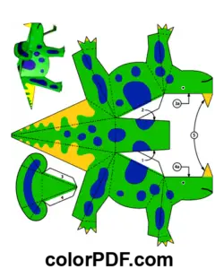 Triceratops Papierspielzeug Papierhandwerk Malvorlage