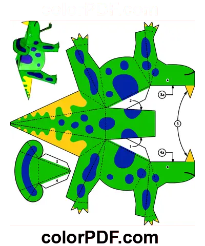 Triceratops Papierspielzeug Papierhandwerk Malvorlage