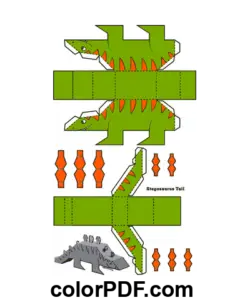 Stegosaurus Papier Spielzeug Papierhandwerk Malvorlage