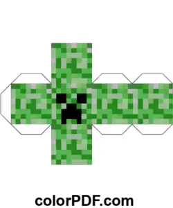 Cubo de Minecraft Creeper página de colorir