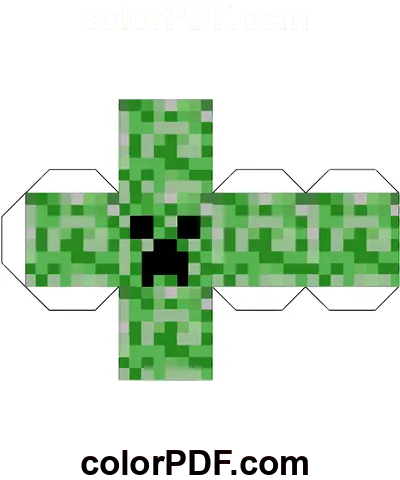 Cubo de Minecraft Creeper página de colorir