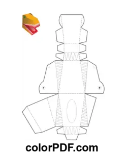 Tiranossauro Rex Dinossauro Fantoche de Papel página de colorir