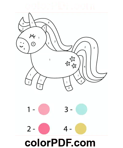 Cute Cartoon Pink Unicorn coloring page