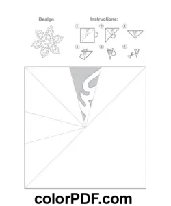 Paper Snowflake Heart Pattern Template coloring page