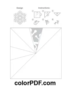 Paper Snowflake Pattern Round Edges Template coloring page