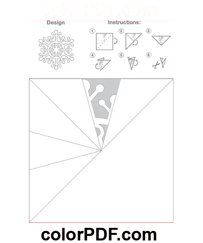 Paper Snowflake Pattern Round Edges Template coloring page