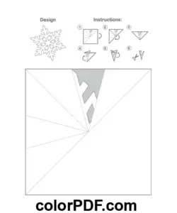 Paper Snowflake Template Cherry Blossom Pattern coloring page