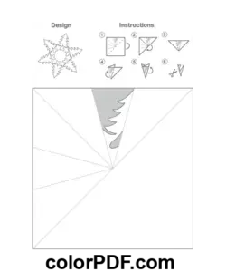 Paper Snowflake Template Christmas Tree Pattern coloring page