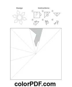 Paper Snowflake Template Diamond Edge Pattern coloring page