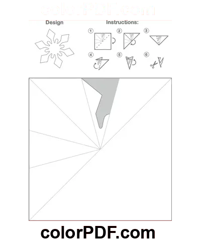 Paper Snowflake Template Diamond Edge Pattern coloring page