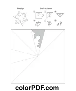 Paper Snowflake Template Elegant Pattern coloring page