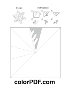 Paper Snowflake Template Fern Needles Pattern coloring page