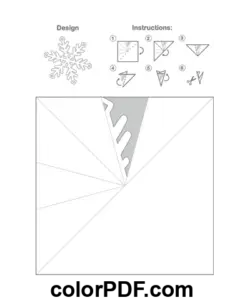 Paper Snowflake Template Fern Stellar Pattern coloring page