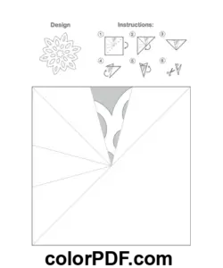 Paper Snowflake Template Flower Pattern coloring page