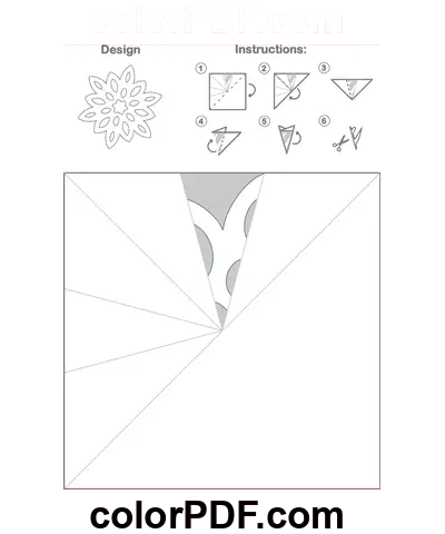 Paper Snowflake Template Flower Pattern coloring page