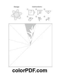 Paper Snowflake Template Lotus Pattern coloring page