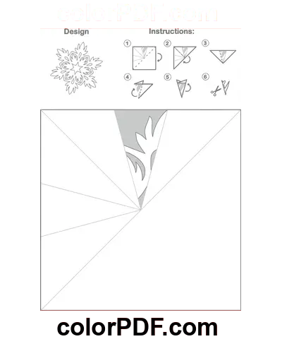 Paper Snowflake Template Lotus Pattern coloring page