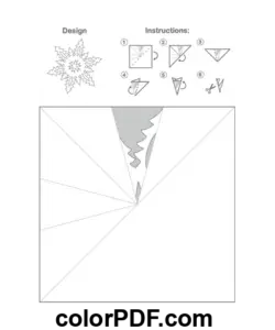 Paper Snowflake Template Pointed Edge Pattern coloring page