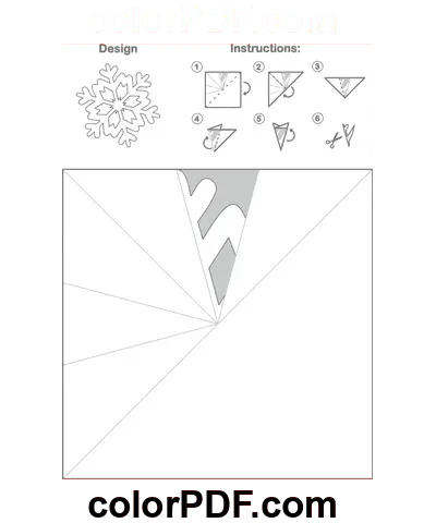 Paper Snowflake Template Sakura Pattern coloring page