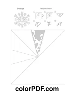 Paper Snowflake Template Hearts Pattern coloring page