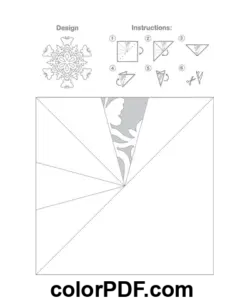 Paper Snowflake Butterfly Pattern Template coloring page