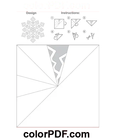 Paper Snowflake Diamond Pattern Template coloring page