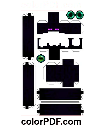 Enderman Minecraft Papercraft coloring page