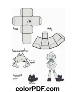 Claire Fundamental Paper Education Papercraft coloring page