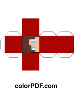 Gamer Minecraft Cube Papercraft coloring page