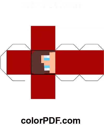 Gamer Minecraft Cube Papercraft coloring page