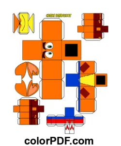 Papercraft Crash Bandicoot coloring page