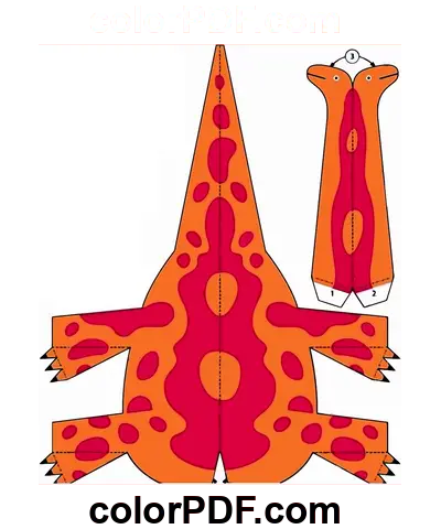 Brachiosaurus Paper Toy Papercraft coloring page