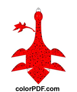 Plesiosaurus Paper Toy Papercraft coloring page