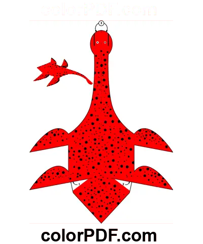 Plesiosaurus Paper Toy Papercraft coloring page