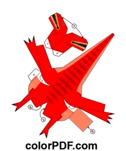 Tyrannosaurus Paper Toy Papercraft coloring page