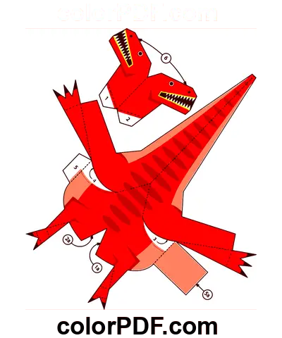 Tyrannosaurus Paper Toy Papercraft coloring page