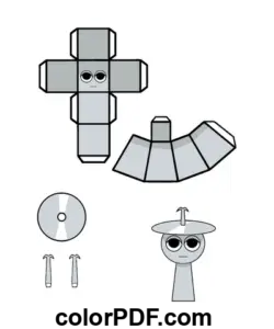 Silver Clukr Sprunki Papercraft coloring page