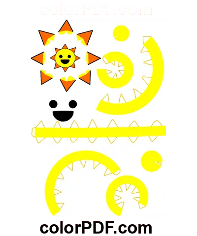 Sun Sprunki Papercraft coloring page