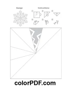 Plantilla de patrón de diamante de copo de nieve de papel página para colorear