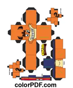 Modelo de papel Crash Bandicoot página para colorear