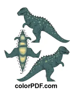 Tiranosaurio Juguete de Papel página para colorear