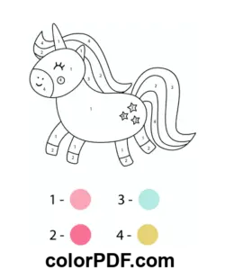 Simpatico unicorno rosa dei cartoni animati disegno da colorare