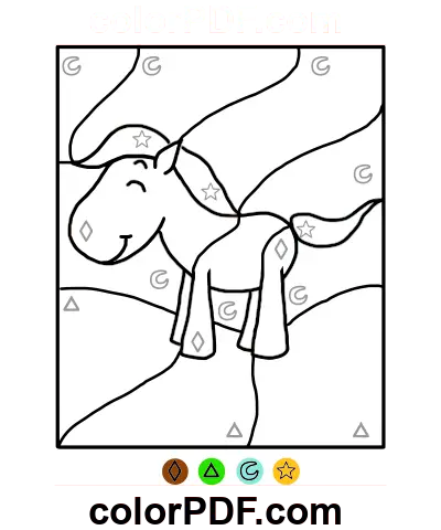 Pony Colore per simbolo disegno da colorare